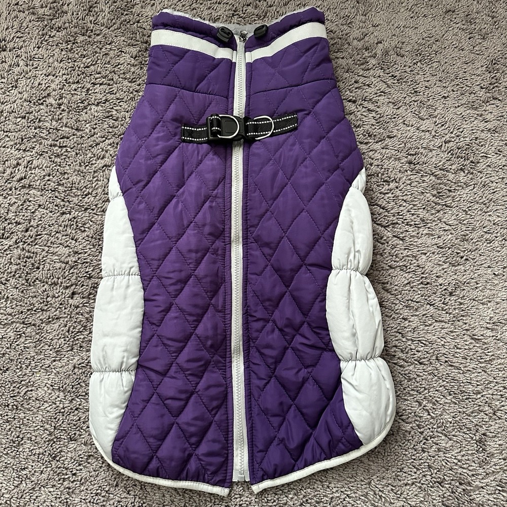 Ouobob Dog Puffer Purple Gray Comfortable Waterproof Winter Jacket Size XL